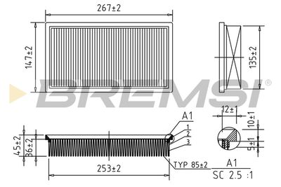 Воздушный фильтр BREMSI FA0127