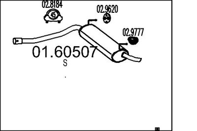 Глушитель выхлопных газов конечный MTS 01.60507