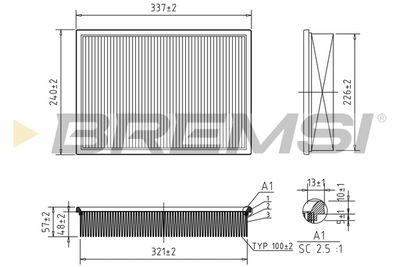 Воздушный фильтр BREMSI FA2169
