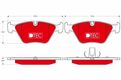 Bremžu uzliku kompl., Disku bremzes TRW GDB1531DTE