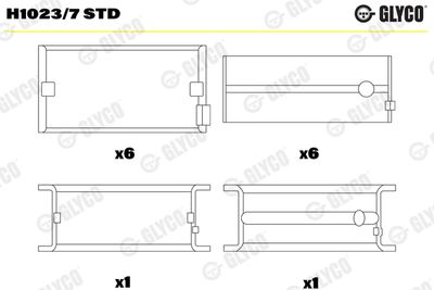 Kloķvārpstas gultnis GLYCO H1023/7 STD