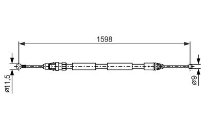 Тросик, cтояночный тормоз BOSCH 1 987 482 388