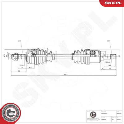 Piedziņas vārpsta ESEN SKV 40SKV357