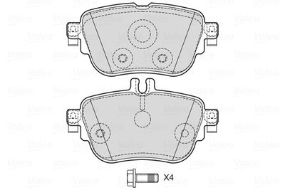 Bremžu uzliku kompl., Disku bremzes VALEO 601740