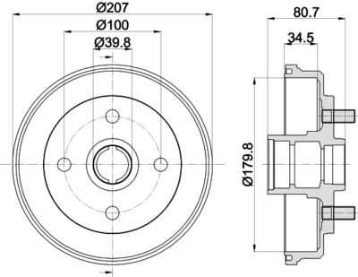 Bremžu trumulis HELLA PAGID 8DT 355 302-061