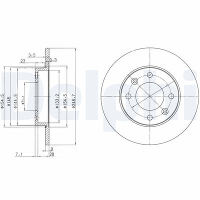 Тормозной диск DELPHI BG3653
