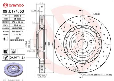 Bremžu diski BREMBO 09.D174.53