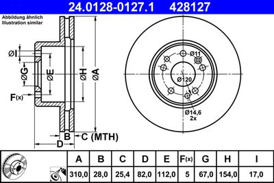Тормозной диск ATE 24.0128-0127.1