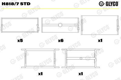 Kloķvārpstas gultnis GLYCO H818/7 STD