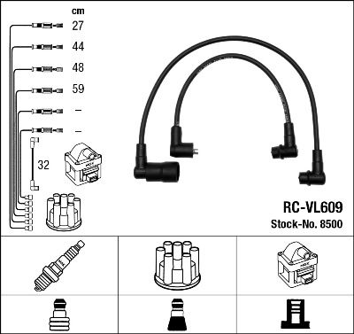 Augstsprieguma vadu komplekts NGK 8500