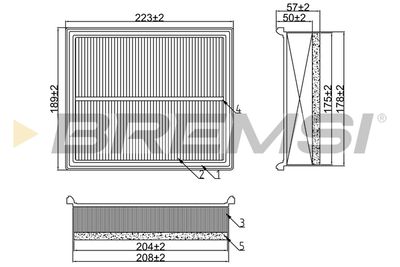 Воздушный фильтр BREMSI FA2179