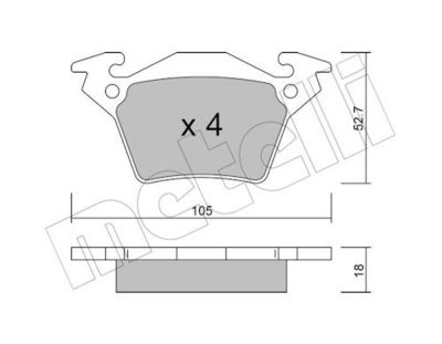 Комплект тормозных колодок, дисковый тормоз METELLI 22-0574-0