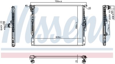 Radiators, Motora dzesēšanas sistēma NISSENS 606513