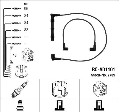Augstsprieguma vadu komplekts NGK 7709