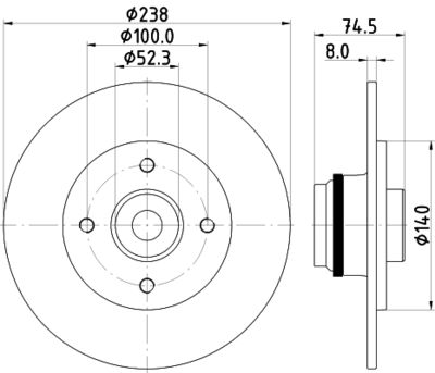 Bremžu diski HELLA PAGID 8DD 355 123-351