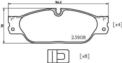 Bremžu uzliku kompl., Disku bremzes HELLA PAGID 8DB 355 012-251