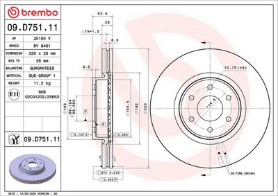 Bremžu diski BREMBO 09.D751.11