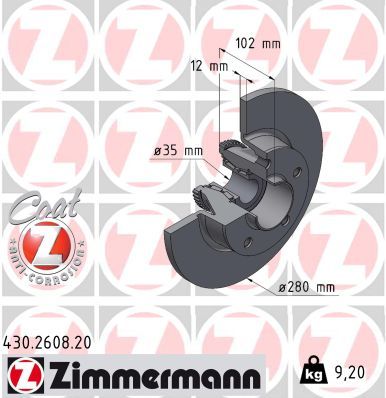 Bremžu diski ZIMMERMANN 430.2608.20
