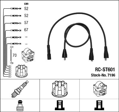 Augstsprieguma vadu komplekts NGK 7196