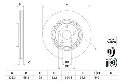 Bremžu diski BOSCH 0 986 479 G63