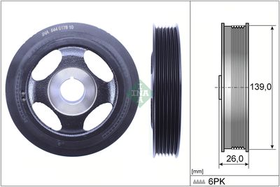 Ременный шкив, коленчатый вал Schaeffler INA 544 0178 10