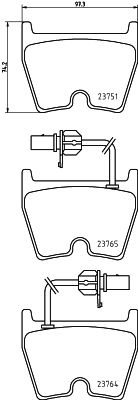 HELLA PAGID 8DB355009191 Bremžu uzliku kompl