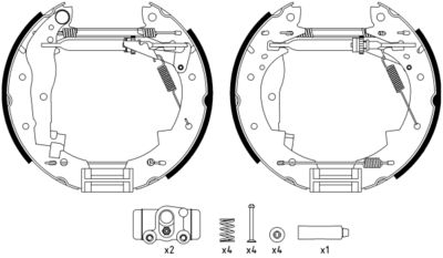 Bremžu loku komplekts HELLA PAGID 8DB 355 022-731