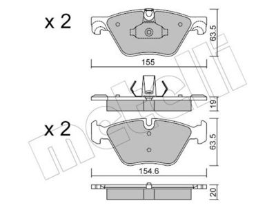Bremžu uzliku kompl., Disku bremzes METELLI 22-0917-0