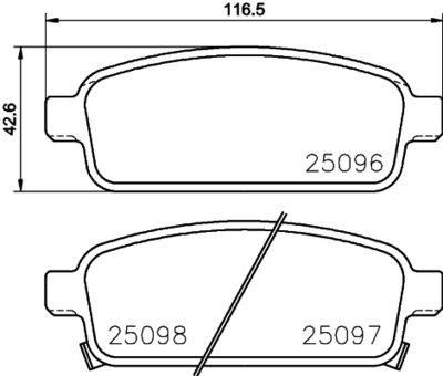 Bremžu uzliku kompl., Disku bremzes HELLA PAGID 8DB 355 015-221