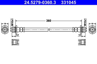 Bremžu šļūtene ATE 24.5279-0360.3