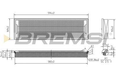 Воздушный фильтр BREMSI FA2107