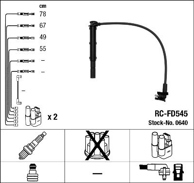 Augstsprieguma vadu komplekts NGK 0640