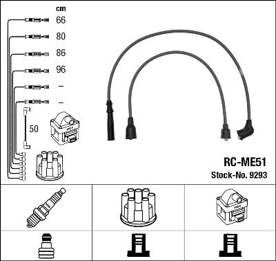 Augstsprieguma vadu komplekts NGK 9293