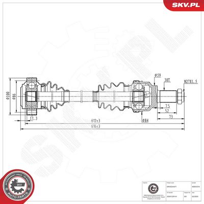 Приводной вал ESEN SKV 40SKV318