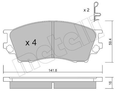 Bremžu uzliku kompl., Disku bremzes METELLI 22-0473-0