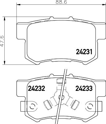 Bremžu uzliku kompl., Disku bremzes HELLA PAGID 8DB 355 012-061