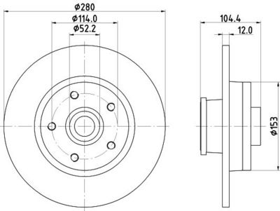 Bremžu diski HELLA PAGID 8DD 355 125-281