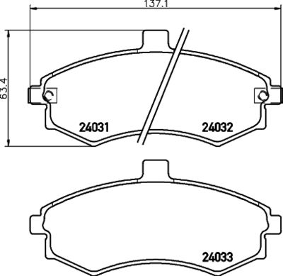 HELLA PAGID 8DB355010481 Bremžu uzliku kompl