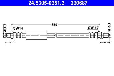 Тормозной шланг ATE 24.5305-0351.3
