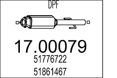Nosēdumu-/Daļiņu filtrs, Izplūdes gāzu sistēma MTS 17.00079