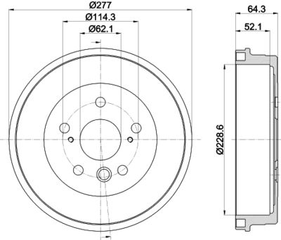 Тормозной барабан HELLA 8DT 355 300-031