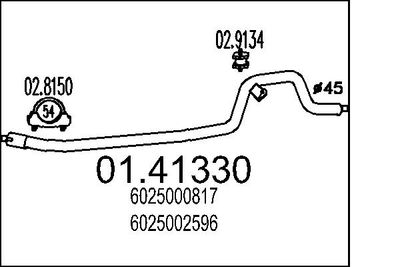 Izplūdes caurule MTS 01.41330