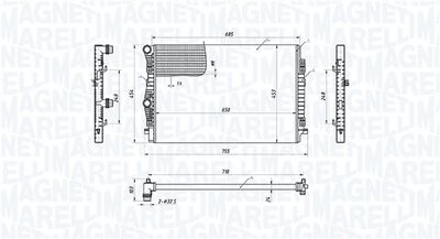 Радиатор, охлаждение двигателя MAGNETI MARELLI 350213220900