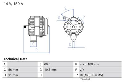 Генератор BOSCH 0 986 083 020
