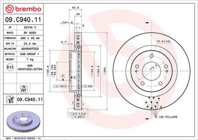 Тормозной диск BREMBO 09.C940.11
