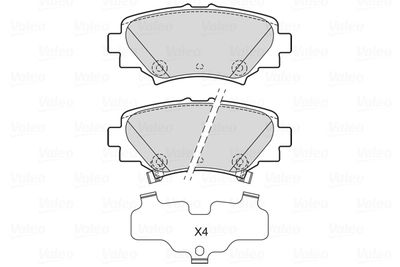Bremžu uzliku kompl., Disku bremzes VALEO 601736