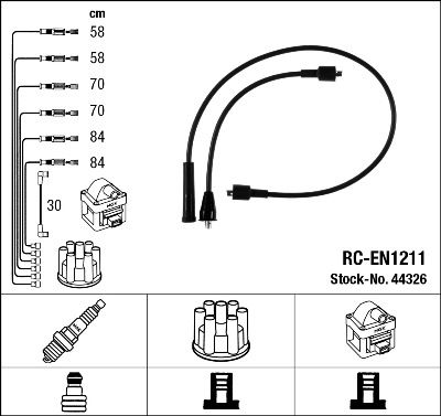 Augstsprieguma vadu komplekts NGK 44326