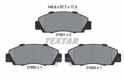 Bremžu uzliku kompl., Disku bremzes TEXTAR 2165101