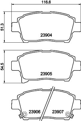 Bremžu uzliku kompl., Disku bremzes HELLA PAGID 8DB 355 010-901