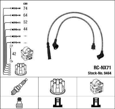 Augstsprieguma vadu komplekts NGK 9464